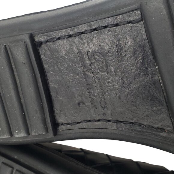 Italy Bragano Cole Haan Men's size 9 Black Woven Leather Loafer Dress Shoes - Picture 11 of 11